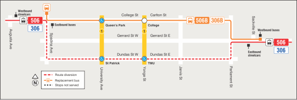 Map of route diversion