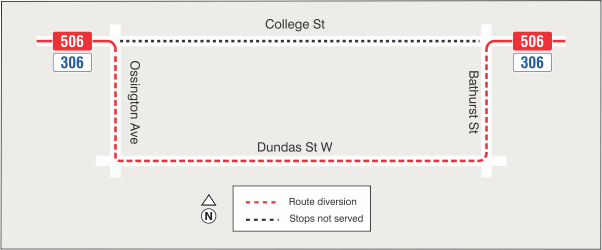 Map of route diversion