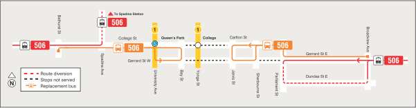 Map of route diversion