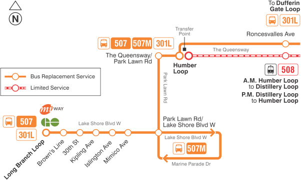 Map of route diversion