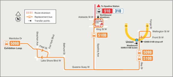 Map of route diversion