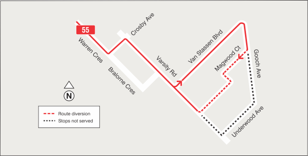 Map of route diversion