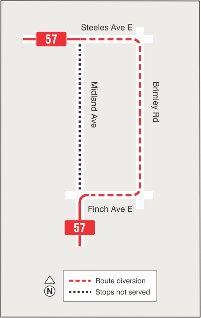 Map of route diversion
