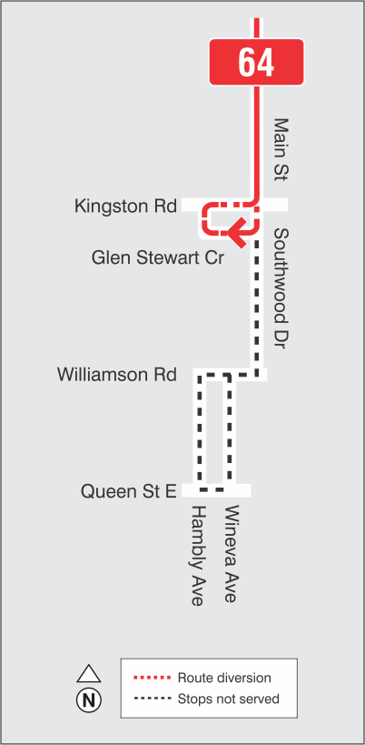 Map of route diversion