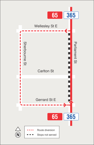 Map of route diversion