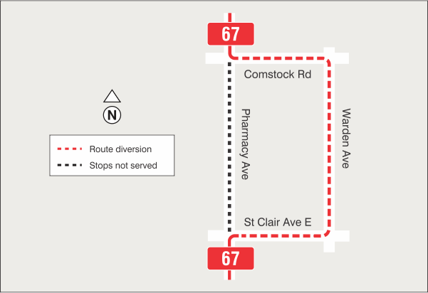 Map of route diversion