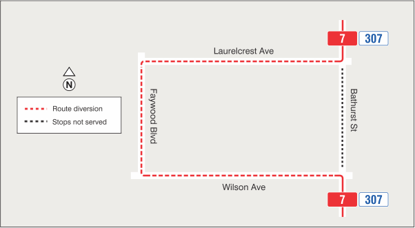 Map of route diversion