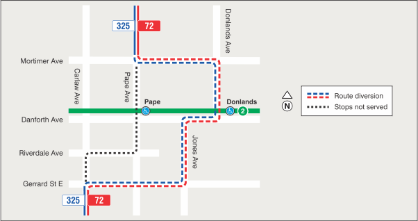 Map of route diversion
