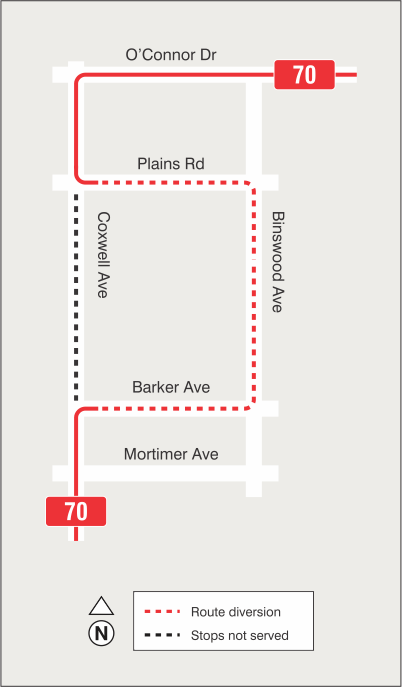 Map of route diversion