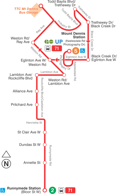 Map of route diversion