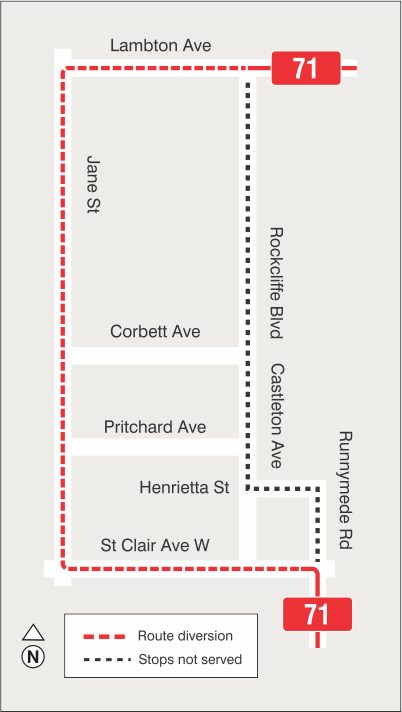Map of route diversion
