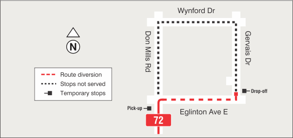 Map of route diversion