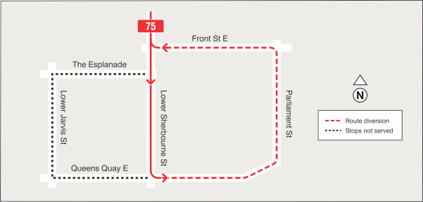 Map of route diversion