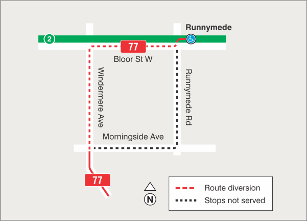Map of route diversion