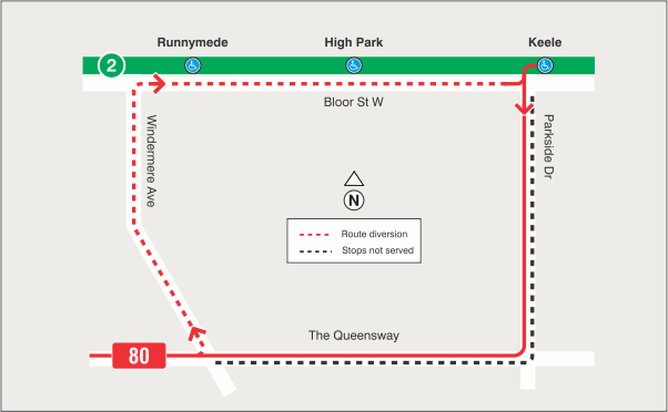 Map of route diversion
