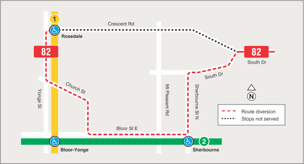 Map of route diversion