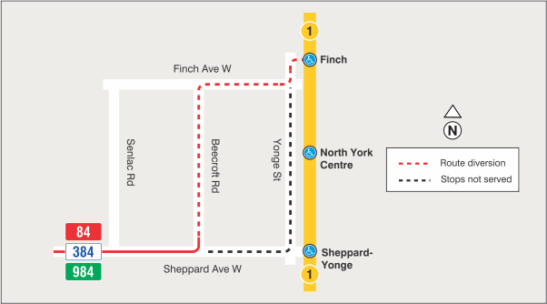 Map of route diversion
