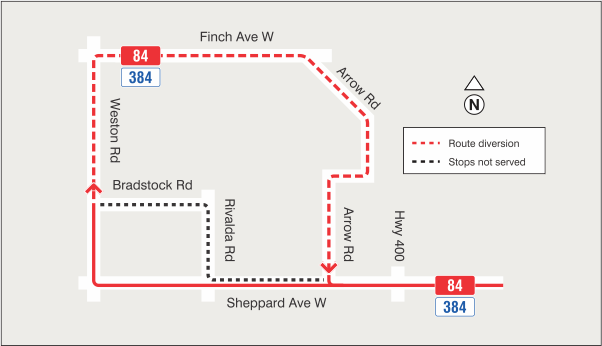 Map of route diversion