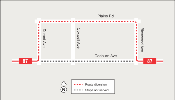 Map of route diversion