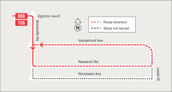 Map of route diversion