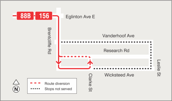Map of route diversion