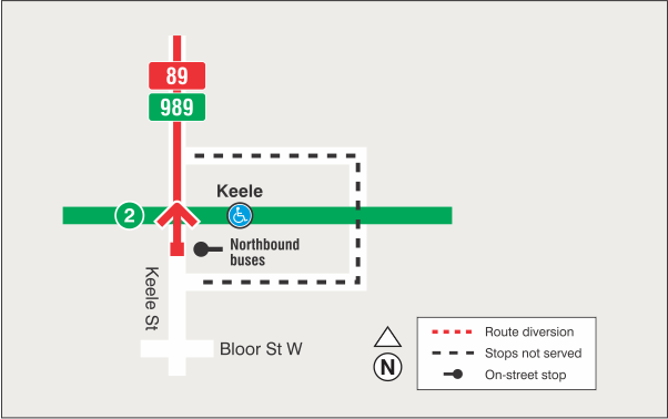 Map of route diversion