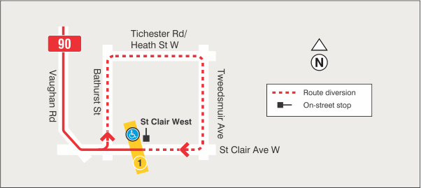 Map of route diversion