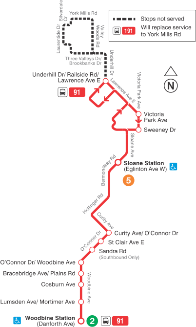 Map of route diversion