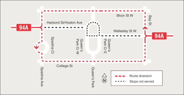 Map of route diversion