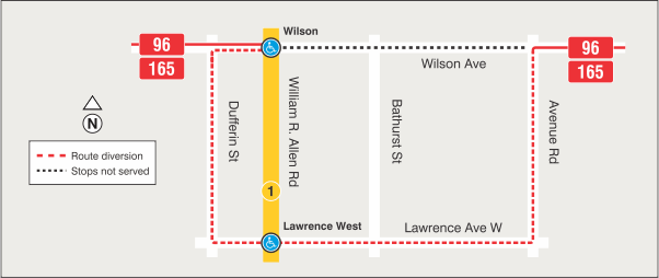 Map of route diversion