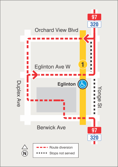 Map of route diversion