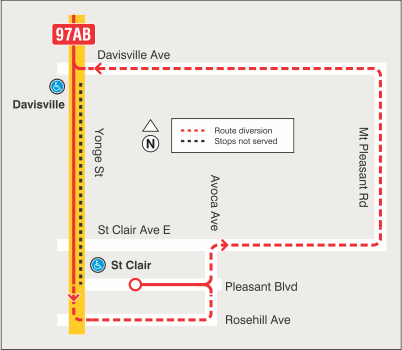 Map of route diversion