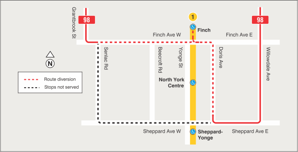Map of route diversion