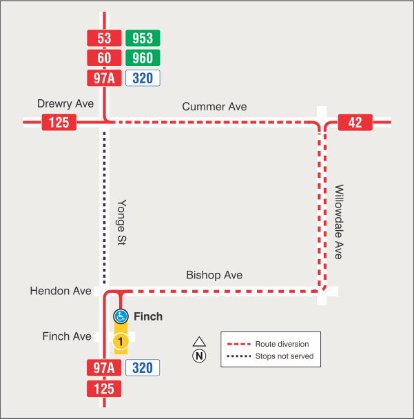 Map of route diversion
