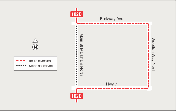 Map of route diversion