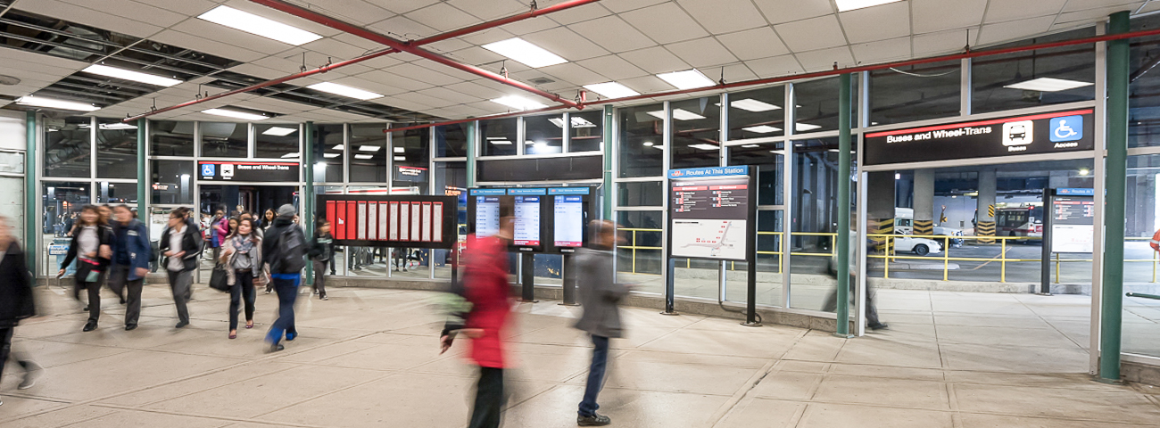 Interior view of the Eglinton Station bus loop