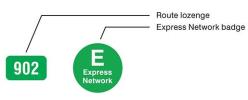 Express Network green lozenge and badge.