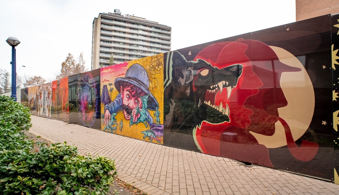 Sherlock Holmes Mural Walk located between Asquith Avenue and Church Street, on the east side of the Toronto Reference Library