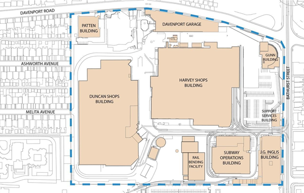 Image identifying existing Hillcrest Complex buildings 