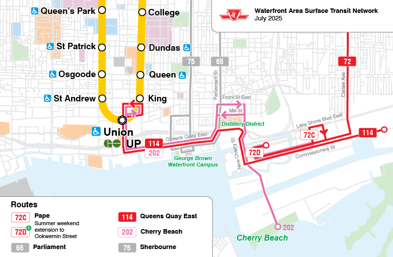 Q Express Map Queens Quay East Interim Bus Priority Lanes