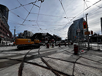 Removal of old rail at the Bathurst, Lake Shore and Fleet intersection