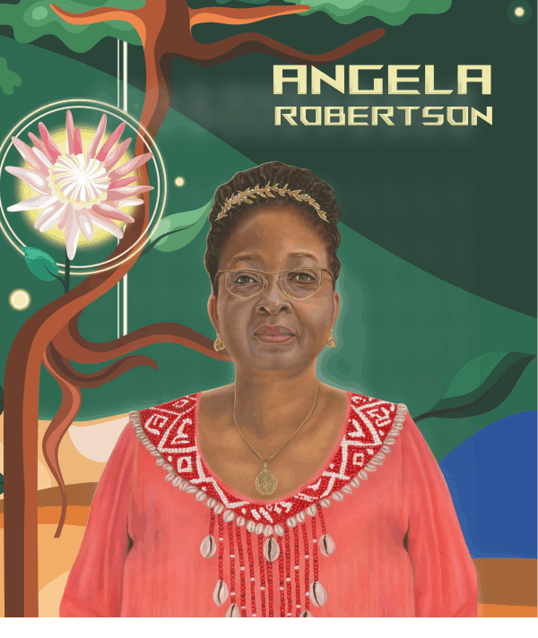 Painted portrait of Angela Robertson