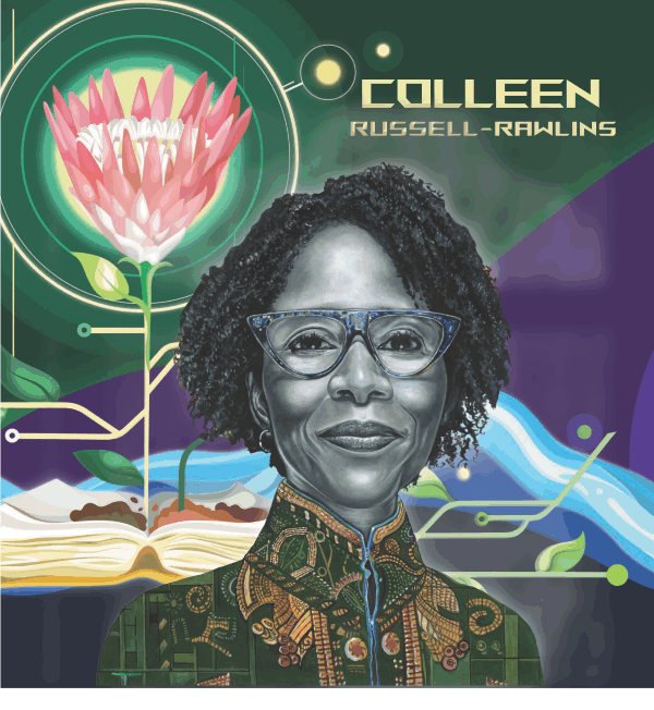 Painted portrait of Colleen Russell-Rawlins