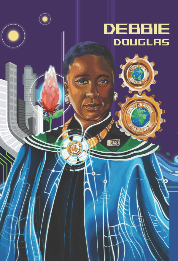 Painted portrait of Debbie Douglas