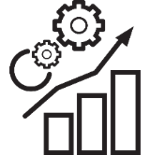 Gears and a financial graph 