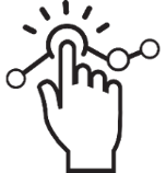 Pictogram of finger pressing a button