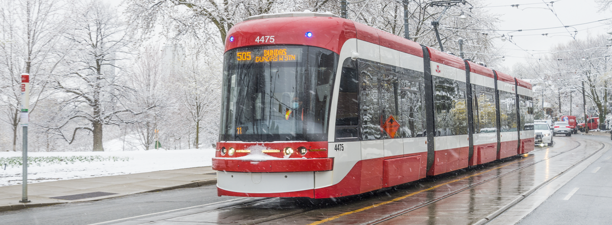 Streetcar in snow