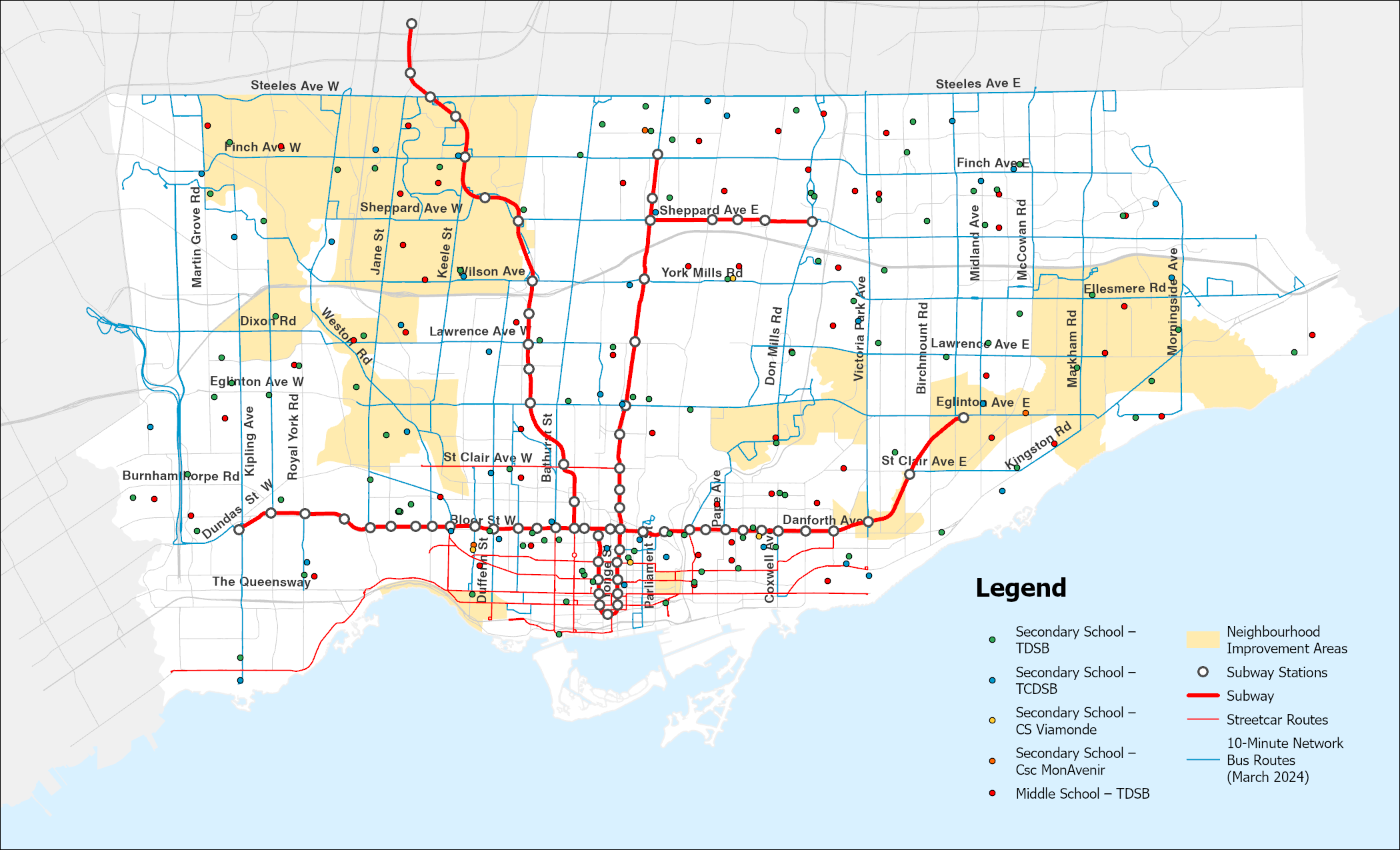 Transit Service Map for Groups of 6-20 Students