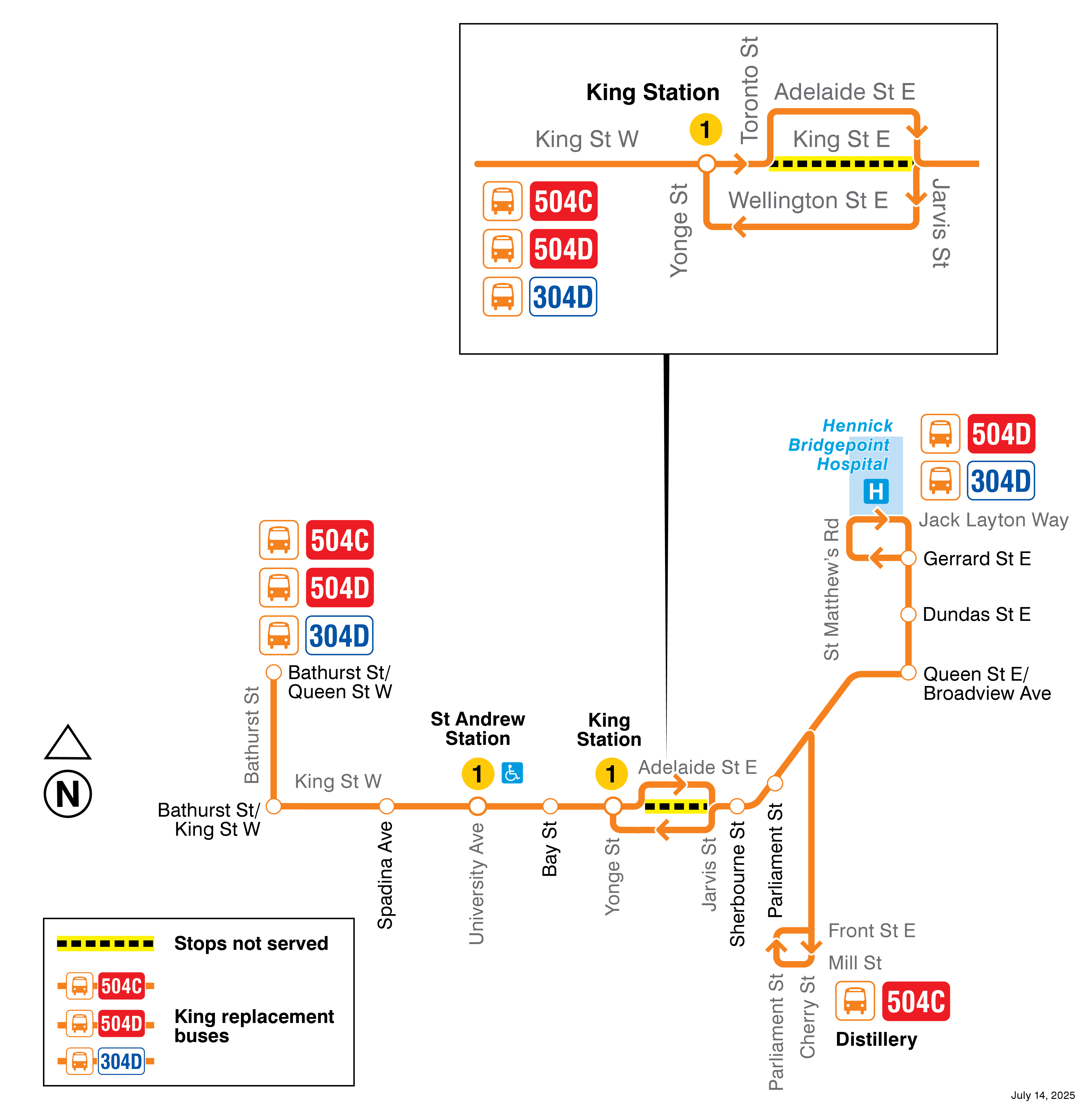 Map of route diversion