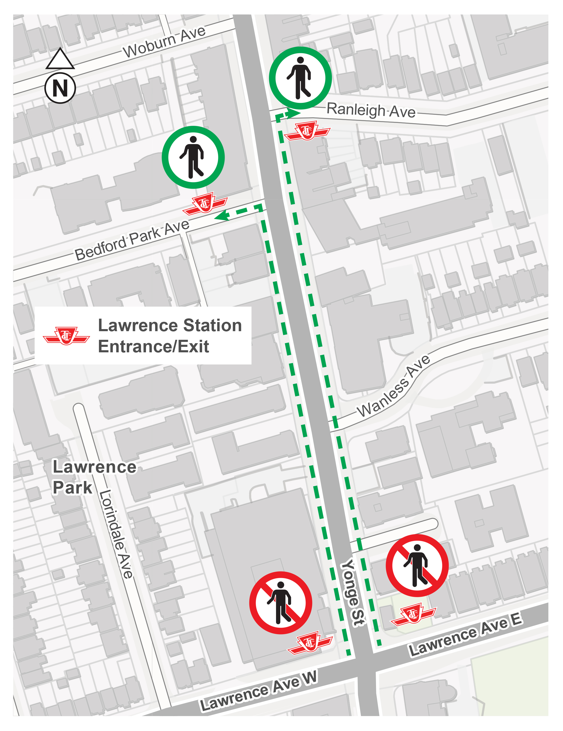 Map of Lawrence Station Entrance/Exit